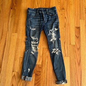 American Eagle Next Level Stretch denim ripped skinny jeans